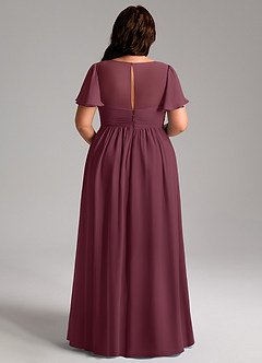 Azazie Verna Maternity Bridesmaid Dresses A-Line V-Neck Ruched Chiffon Floor-Length Dress image12
