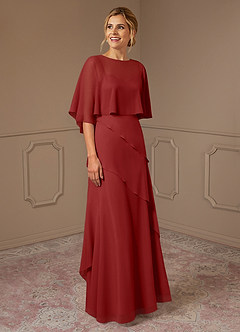 Azazie Bowie Mother of the Bride Dresses Rust A-Line Chiffon Dress image2