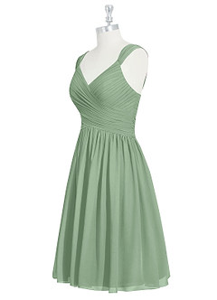 Azazie Angie Bridesmaid Dresses Matcha A-Line Corset Chiffon Dress image9
