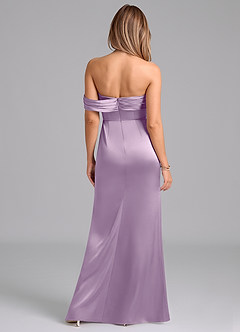 Azazie Lisbeth Bridesmaid Dresses Frosted Lilac Mermaid Off the Shoulder Stretch Satin Convertible Dress image7