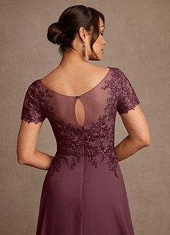 Azazie Alva Mother of the Bride Dresses Sangria A-Line Lace Dress image7