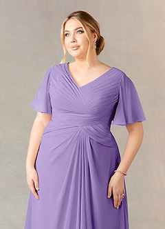 Azazie Morning Glory Mother of the Bride Dresses Tahiti A-Line V-Neck Ruched Chiffon Dress image9