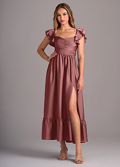 Azazie Anaya Bridesmaid Dresses Amethyst A-Line Sweetheart Neckline Stretch Satin Convertible Dress image5