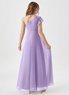 Azazie Arabella Junior A라인 셔링 쉬폰 플로어 길이 주니어 신부 들러리 드레스 image2