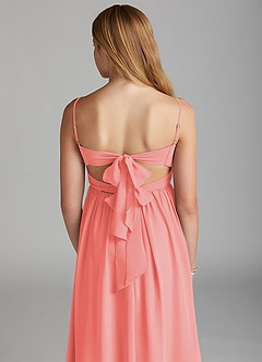 Azazie Zeya Junior Coral A-Line Chiffon Dress image2