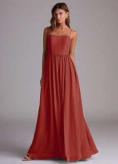 Azazie Calianna Bridesmaid Dresses Terracotta A-Line Off the Shoulder Chiffon Convertible Dress image4