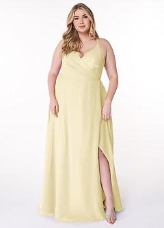 Azazie Davis Vestidos para Prova em Casa Vestido Buquê Floral Abstrato de Chiffon de Linha A com Plissado image7