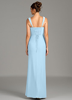 Azazie Agustina Robes de demoiselle d'honneur Robe Sirène en Jersey extensible de qualité supérieure Corset Bleu Ciel image6