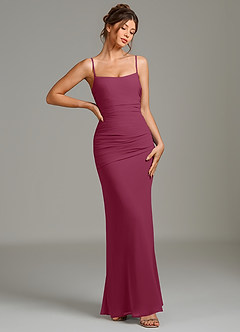 Azazie Whitley Bridesmaid Dresses Mulberry Mermaid Strapless Chiffon Dress image6