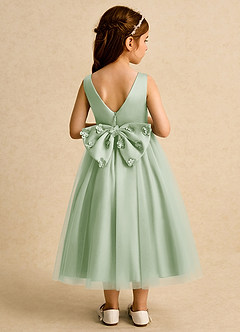 Azazie Malva Robe Demoiselle D'honneur Fillette Robe Princesse en Tulle Arc Vert Sauge image2