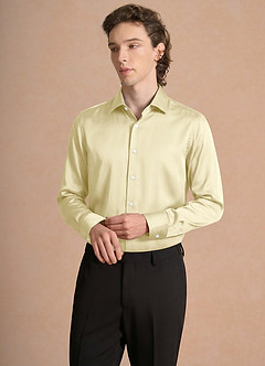 front Julian Lemon Sorbet Stretch Satin Dress Shirt