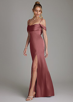 Azazie Nira Brautjungfernkleider Meerjungfrau-Linie Korsett Stretch-Satin Kleid Amethyst image7