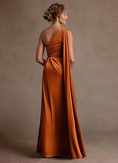 Azazie Aphra Suknie dla Matki Panny Młodej Osłona Jedno ramię Aksamit Długość podłogi Sukienka image2