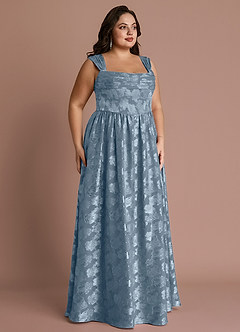 Hazel Dusty Blue Pleated Maxi Dress image12
