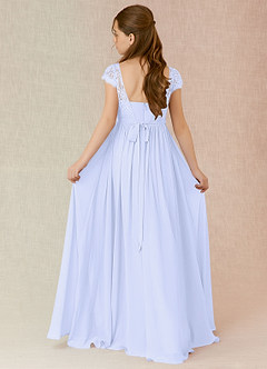 Azazie Silvermist Junior A-Linie Plissee Chiffon Kleid Lavendel image2