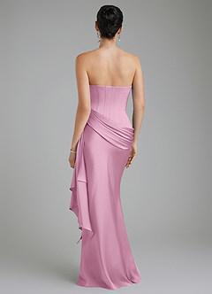 Azazie Draya Bridesmaid Dresses Candy Pink Mermaid Strapless Stretch Satin Dress image2