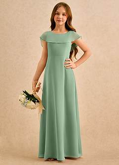 Azazie Kittie Girls Formal Flower Girl Klänningar Klä A-Line i Chiffong image5