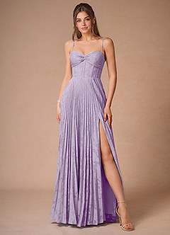 Cannelle Lilac Pleated Maxi Dress image4