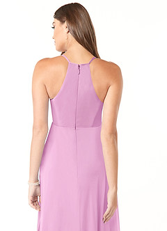 Azazie Annabelle Maternity Bridesmaid Dresses A-Line V-Neck Pleated Mesh Floor-Length Dress image3
