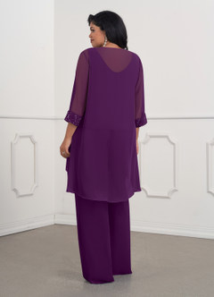 Azazie Maura Mother of the Bride Dresses Grape Jumpsuit/Pantsuit Sequins Chiffon Dress image7