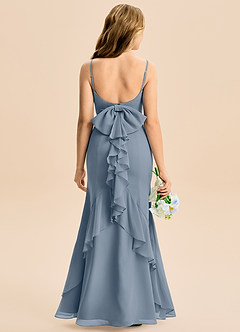 Azazie Lioren Junior Syrena Ukłon Szyfon Długość podłogi Młodsza druhna Sukienka image5