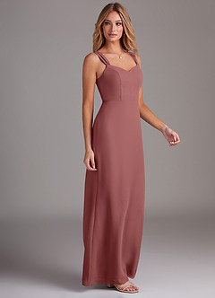 Azazie Denice Brautjungfernkleider Etui Gefaltet Chiffon Kleid Amethyst image5