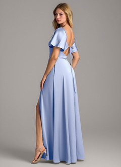Azazie Chloe Bridesmaid Dresses Ice A-Line Sweetheart Neckline Stretch Satin Dress image2