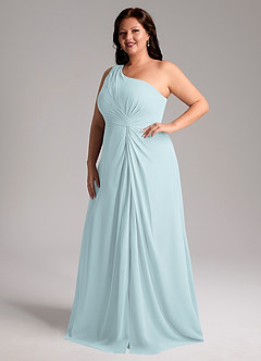 Azazie Brooke Jurken voor bruidsmeisjes Jurk van Chiffon met A-Lijn One-Shoulder De Nevel image11