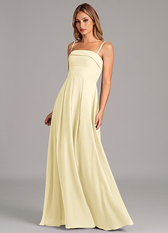 Azazie Lucienne Bridesmaid Dresses Lemon Sorbet A-Line Strapless Chiffon Convertible Dress image6