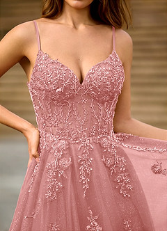 Milliener Rose Poudré Robe de bal en tulle à fleurs image6