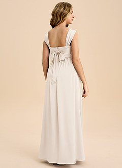 Azazie Hattie Junior White Alabaster A-Line Pleated Stretch Satin Dress image7