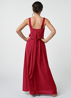 Azazie Kora Junior Scarlet A-Line Pleated Chiffon Dress image2