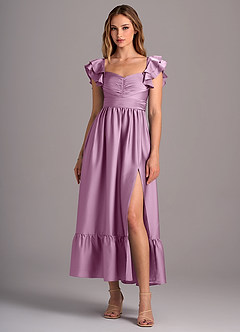 Azazie Anaya Bridesmaid Dresses Wisteria A-Line Sweetheart Neckline Stretch Satin Convertible Dress image1