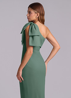 Azazie Yuanna Bridesmaid Dresses Sea Moss Mermaid One Shoulder Chiffon Dress image8