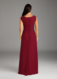Azazie Bettina Mother of the Bride Dresses Burgundy A-Line Lace Chiffon Dress image4