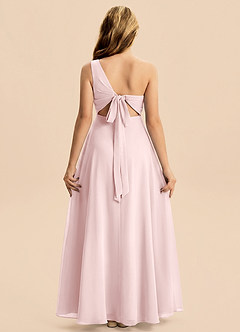 Azazie Phaedra Junior Blushing Pink A-Line Pleated Chiffon Dress image2
