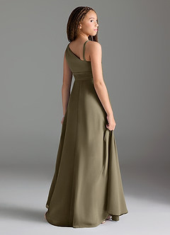 Azazie Dallas Junior Willow Green A-Line Pleated Chiffon Dress image5