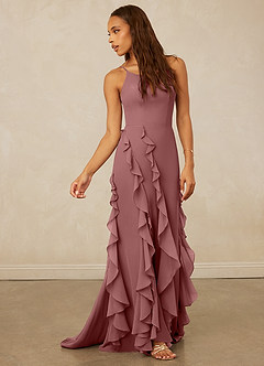 Christian Siriano Bridal for Azazie 1006 Bridesmaid Dresses Desert Rose Mermaid Ruched Chiffon Dress image4