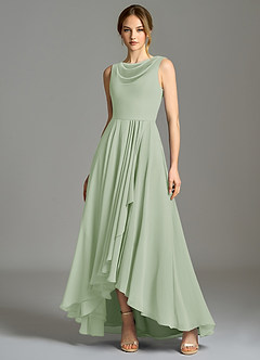 Azazie Wonderland Ready to Ship Dusty Sage Chiffon Bridesmaid Dresses |  Azazie