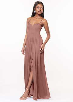 Azazie Marsol Bridesmaid Dresses Cedar Rose A-Line Corset Mesh Dress image3