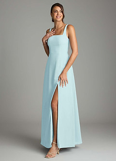 Azazie Debra Bridesmaid Dresses Sea Glass A-Line with Pockets Chiffon Convertible Dress image5