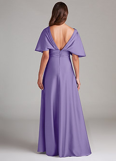 Azazie Pamela Robes de demoiselle d'honneur Robe Trapèze en Satin extensible Plissée Tahiti image2