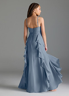 Azazie Peyton Junior Twilight A-Line V-Neck Cascading Ruffles Chiffon Dress image2