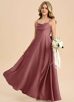 Azazie Bear Junior Amethyst A-Line Sweetheart Neckline Stretch Satin Dress image5