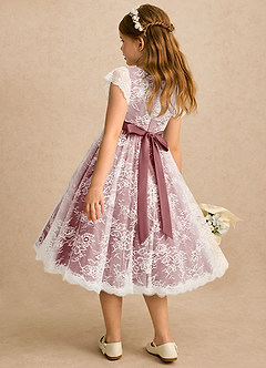 Azazie Maisie Flower Girl Klänningar Klänning A-linje i Spets image5