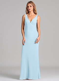 Azazie Tianna 신부 들러리 드레스 쉬스 쉬폰 바닥 길이 드레스 image4