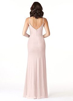 Azazie Deandra Bridesmaid Dresses Blushing Pink Mermaid Pleated Mesh Dress image2