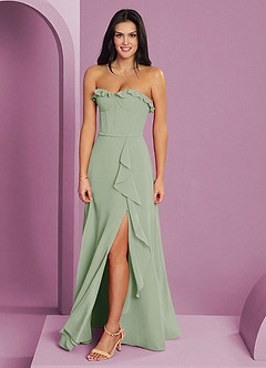 Barbie ♥ Azazie Bridesmaid Dresses Dusty Sage A-Line Sweetheart Neckline Chiffon Dress image3