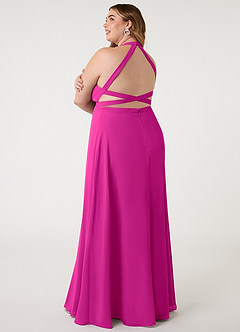 Azazie Clarice Jurken voor bruidsmeisjes Jurk van Chiffon met A-Lijn Houder Fuchsia image12