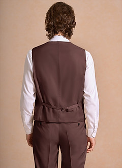 front James Espresso Structured Stretch Suit Vest